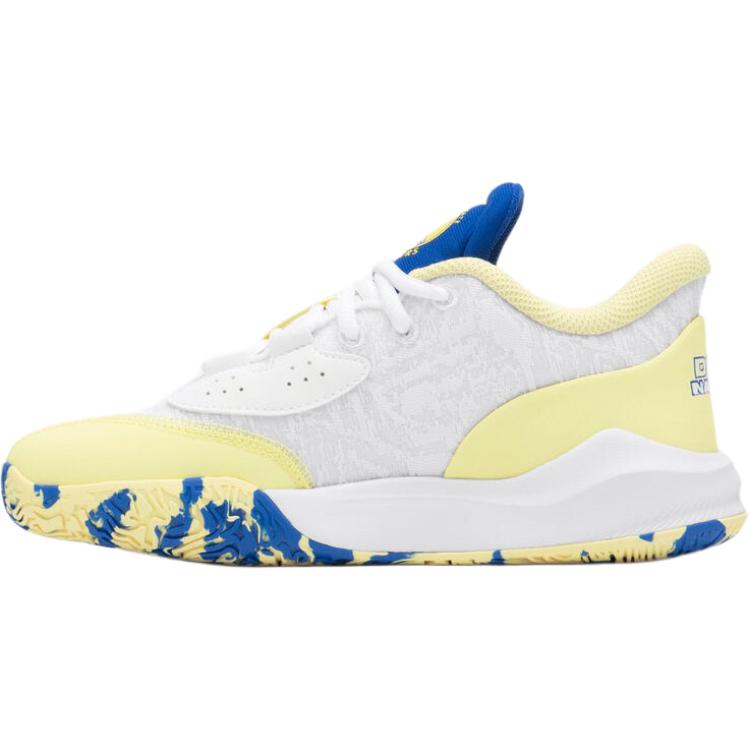 

Decathlon Быстрые 900 NBA Warriors Противоскользящие и износостойкие баскетбольные кроссовки с низким верхом Бело-желтые Детские 38