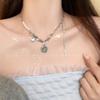 Mint sea blue love zircon necklace female design sense niche ins versatile pure desire wind senior collarbone chain female