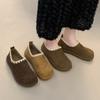 Retro Embroidery Thick-soled Women's Early Autumn New Outer Wear One Pedal Casual Versatile Bag Head Half Slippers