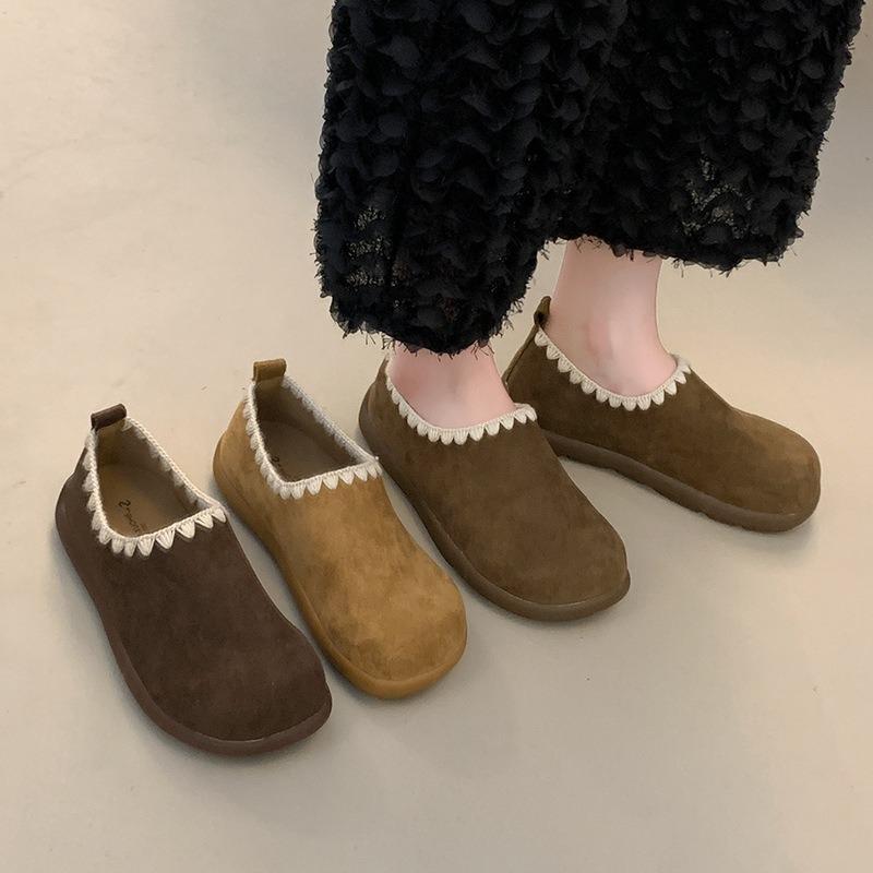 Retro Embroidery Thick-soled Women's Early Autumn New Outer Wear One Pedal Casual Versatile Bag Head Half Slippers