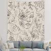 Abstract Woman Tapestry Aesthetic Boho Home Decor Butterfly Fabric Wall Hanging Modern Flower Plant Bedroom Office Decoration