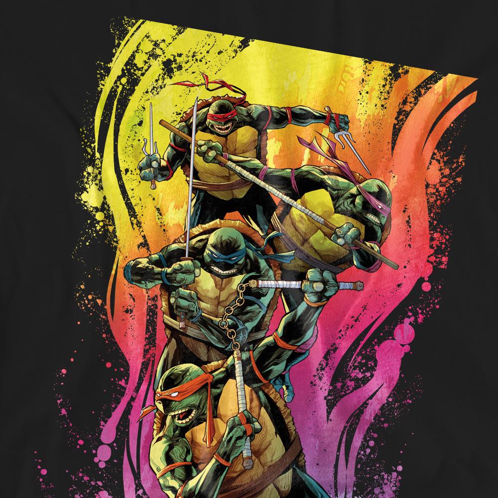 Teenage Mutant Ninja Turtles Unisex Adult Hot Rainbow Warriors T-Shirt