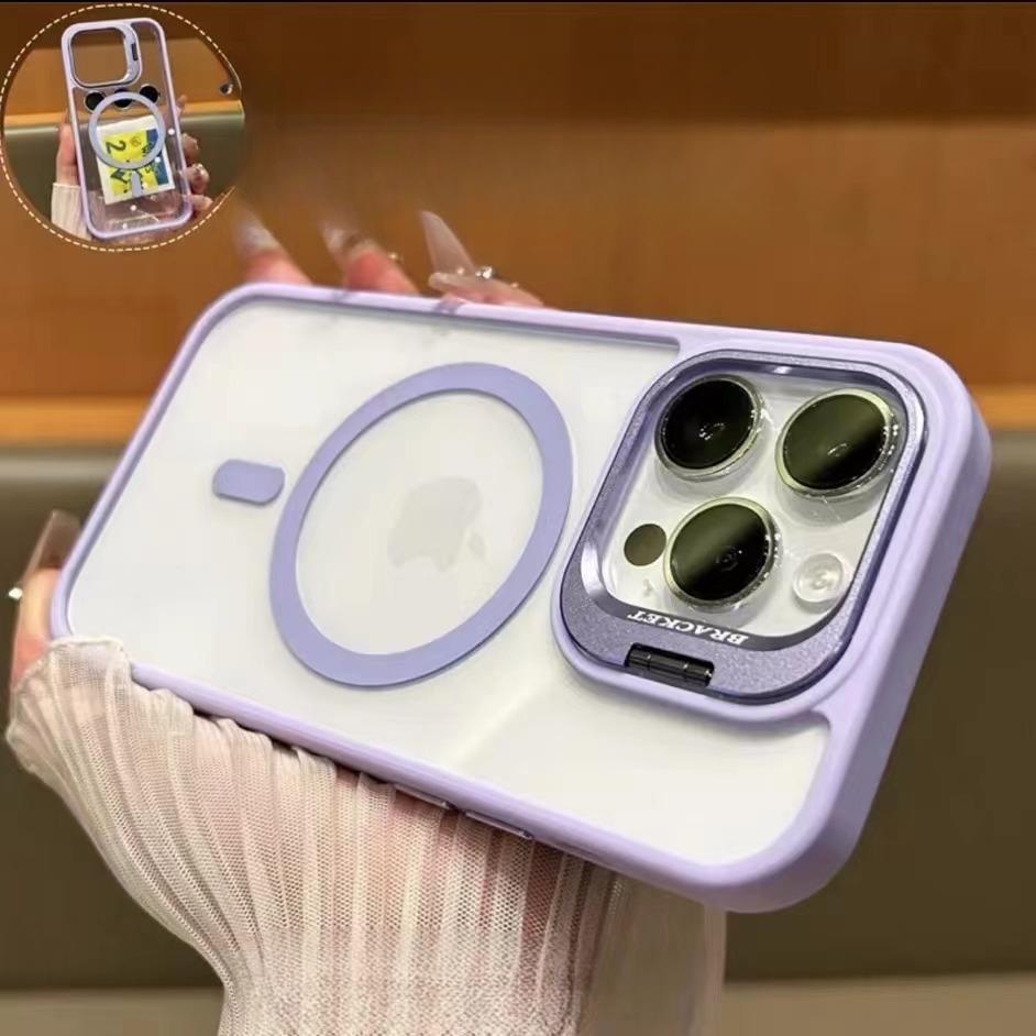 Aplicável à Capa para Celular Apple 16 Sucção Magnética Suporte U1 com Película para Lente IPhone14promax Capa Protetora de PC 15