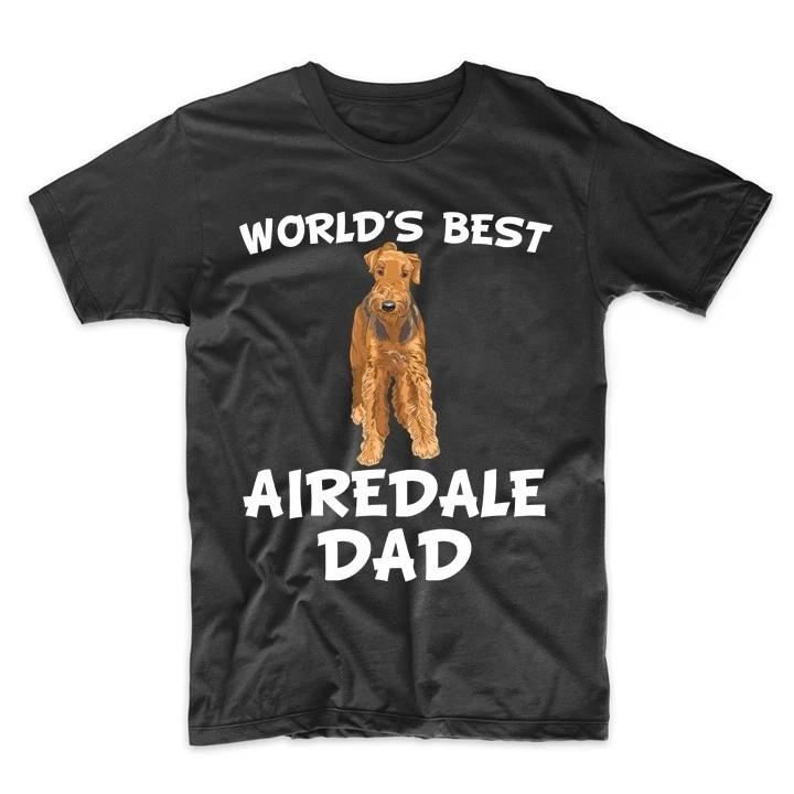World s Best Airedale Dad Dog Owner T-Shirt 2XL