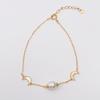 925 Sterling Silver Crescent Moon & Freshwater Pearl Bracelet - Women's New Spring Fashion Arrival