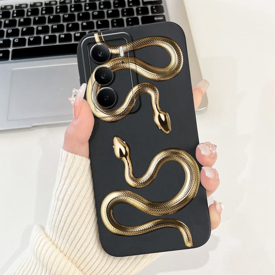 Pro telefon Realme C75 Pouzdro Tekutý Silikon Měkký Zadní Kryt Pro RealmeC75 4G Nárazník Drak Kočka Květina Motýl Luxusní Módní Taška