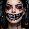 Fake Halloween Tattoo Sticker Scary Bloodiness Temporary Scar Stickers  Haunted House