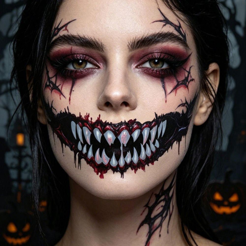 Fake Halloween Tattoo Sticker Scary Bloodiness Temporary Scar Stickers Haunted House