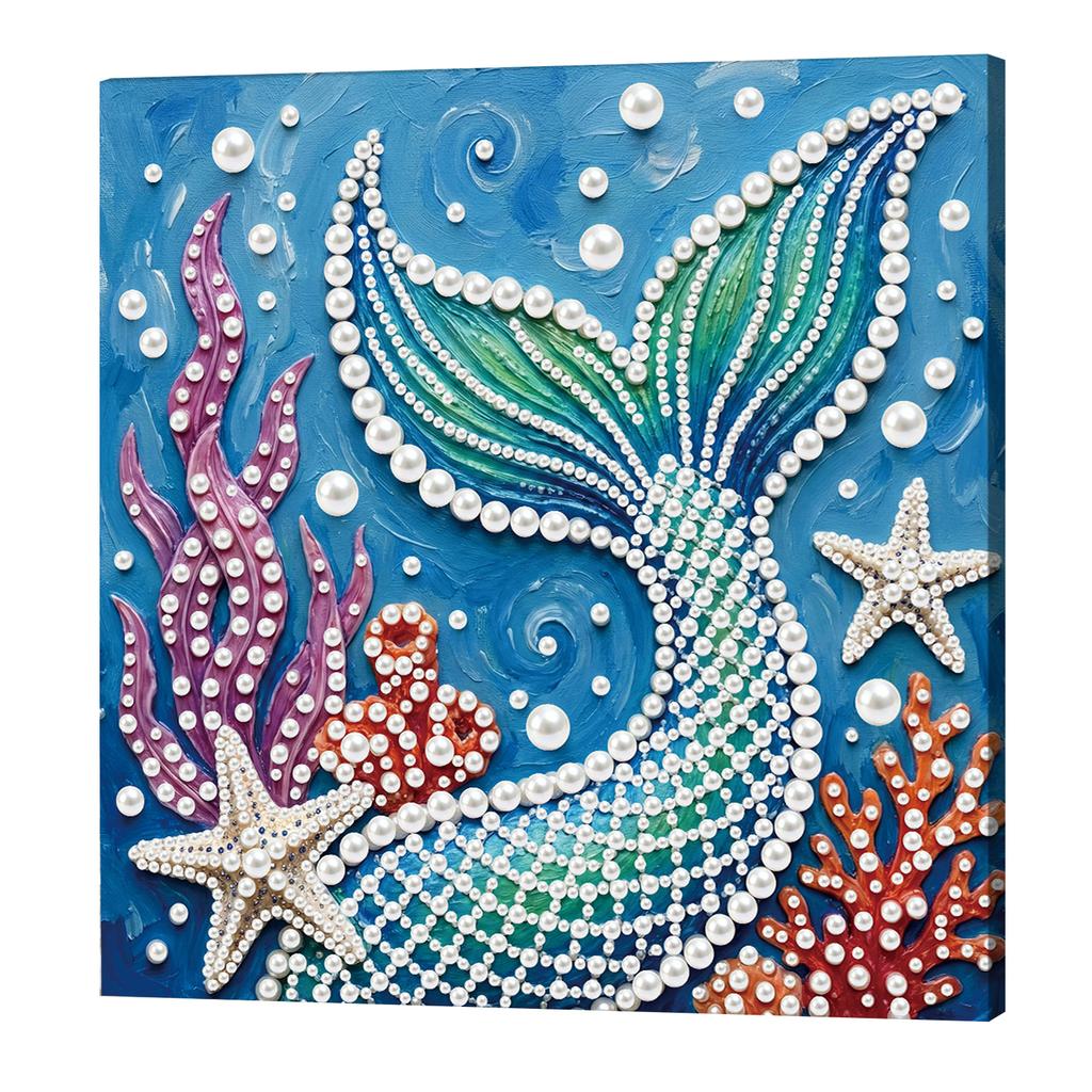 DIY Pearl Painting Art Kits with Frame 25x25cm Pearl Gem Paintings Picture Arts Craft for Adults Beginners Home Wall Decor