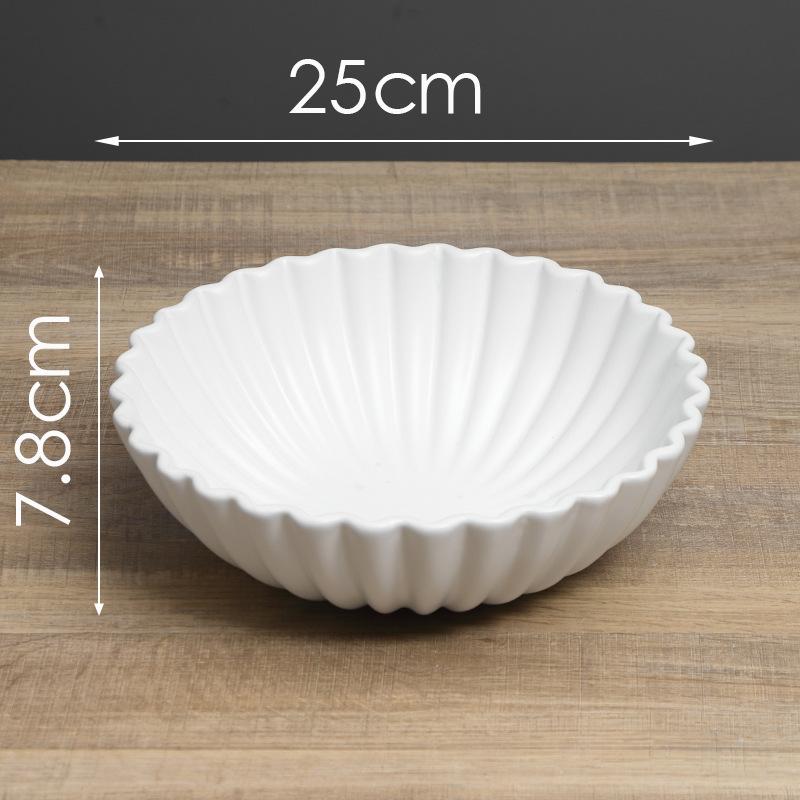 

Black and White Ceramic Fruits Bowl Minimalist Storage Tray Creative Plates Hotel Restaurant Fruit Plate Kitchen Dessert Cutlery білий