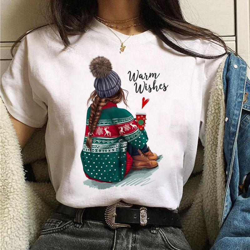 Summer Fashion Coffee Girl Urban Base Shirt Round Neck Pure Cotton Short Sleeved Women's T-Shirts Women’s