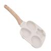 4 Cup Frying Pan Breakfast Egg Pancake Burger Cooker Wood Handle Aluminium Alloy Nonstick Frying