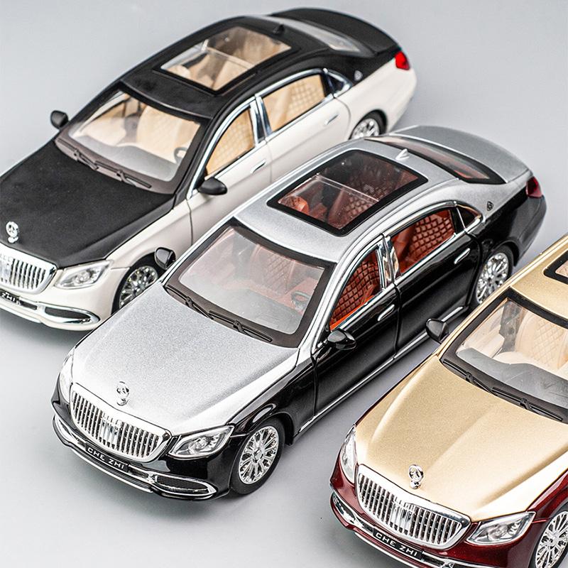HXGR9 1:24 Mercedes Benz Maybach GLS600 Alloy Model Cars Diecast Toy Car Simulation Sound & Light Vehicle Toys Model Gifts For Kids