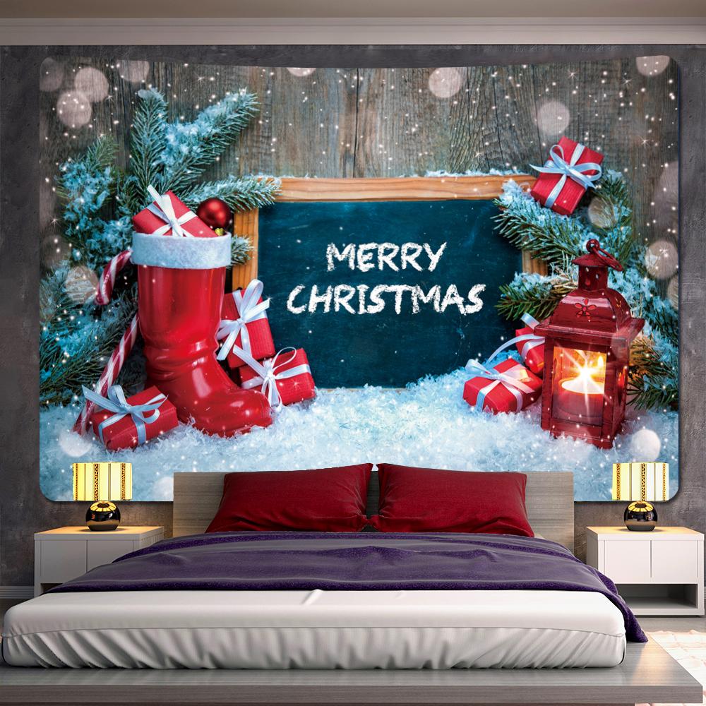 Merry Christmas Home Decoration Art Tapestry Home Living Room Bedroom Wall Decoration Wall Hanging Background Fabric Tapestry