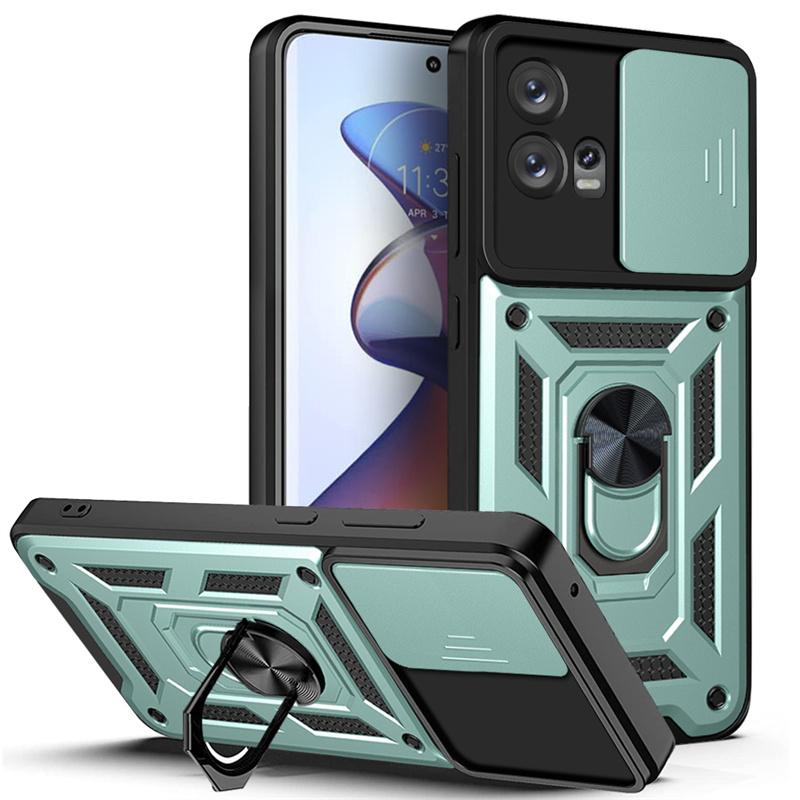 For Moto Edge 30Fusion Case Slide Camera Protect Armor Phone Cases For Motorola Moto Edge 30 Fusion Magnetic Ring Holder Cover