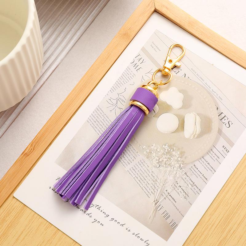 Cross Leather Tassel Keychain & Silicone Bracelet Pendant