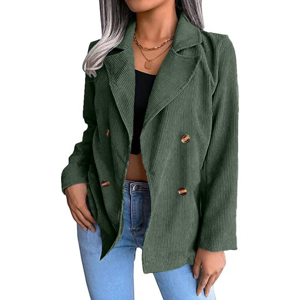 Dames Corduroy Jas Casual Kleur Top voor Herfst Winter