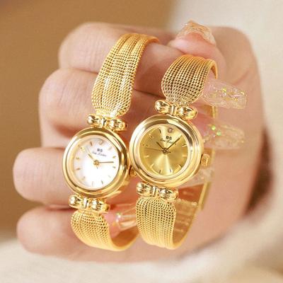 Nou în ceasuri pentru femei Ceas mic de lux auriu vintage pentru femei Ceas de mână original fashion auriu cu quartz