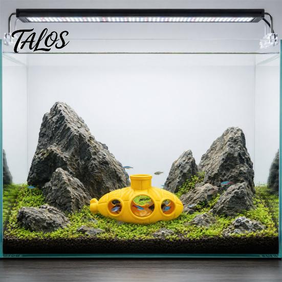 Fish Tank Stress Reducer 3D Printed Hollow Submarine Decorations, Aquarium Shrimp Hideout Ornament Ornament, Hiding Cave Shelter for Betta Lizards
