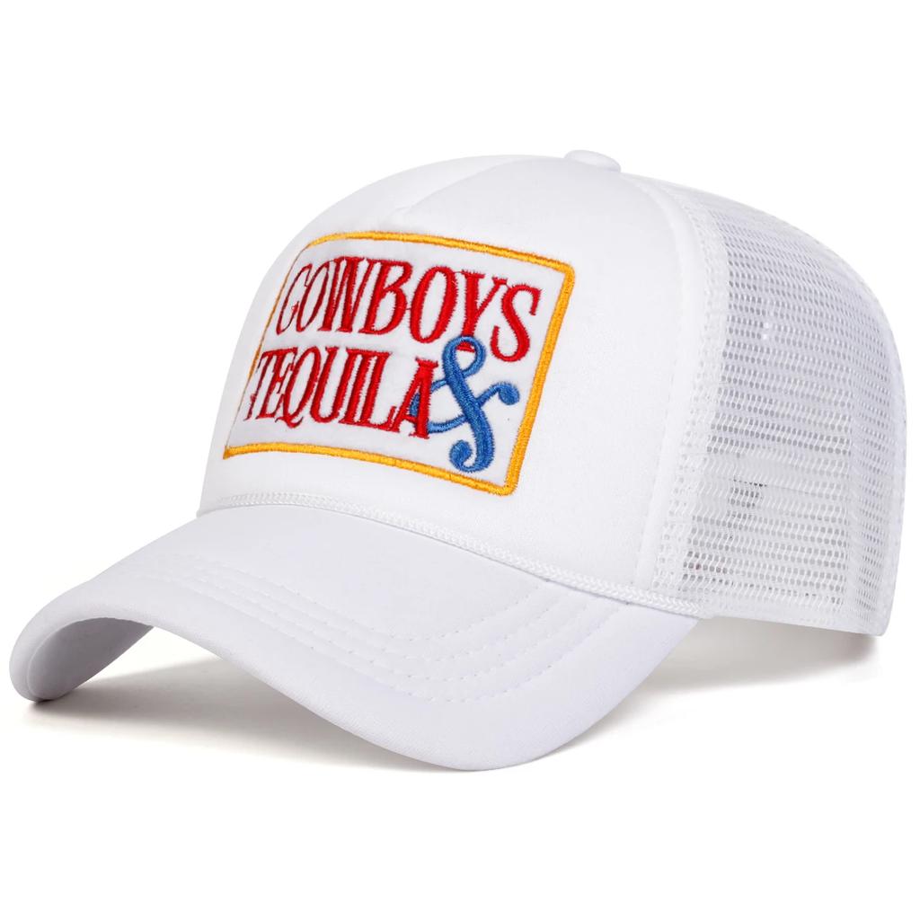 Unisex Cowboys Tequila Letter Embroidery Baseball Net Caps Spring Autumn Outdoor Adjustable Casual Hats Sunscreen Hat Sports Cap