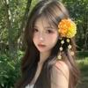 Fringe Tassel Duckbill Clip Chinese Style Barrettes Fairy Flower Butterfly Side Clip  Girl