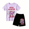 Fashion Cartoon 67 Graphic Print Outdoor Street Kids T-shirt and Shorts Summer Home Casual Outfit Boy and Girl's Sports Set