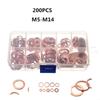 200/100Pcs Washer Copper Sealing Solid Gasket Washer Sump Plug Oil For Boat Crush Flat Seal Ring Tool