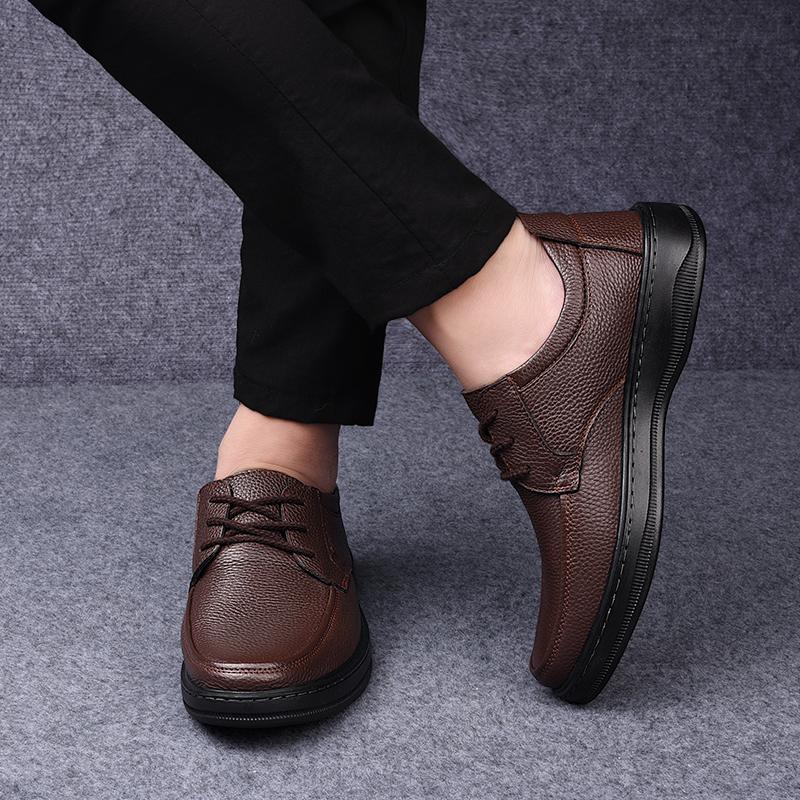 Fashion 2024 Hot Leather Shoes Mens Soft Shoes Mans Comfortable Casual Men Oxford Shoes Driving Shoes Business Office Formal Work Shoes