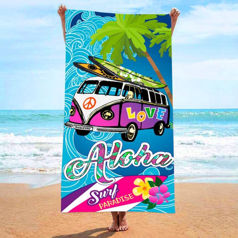 Ultra Absorbent Microfiber Beach Towel With Sea Turtle Print Quick Dry Large Size 70x140cm Pool Vacation Travel