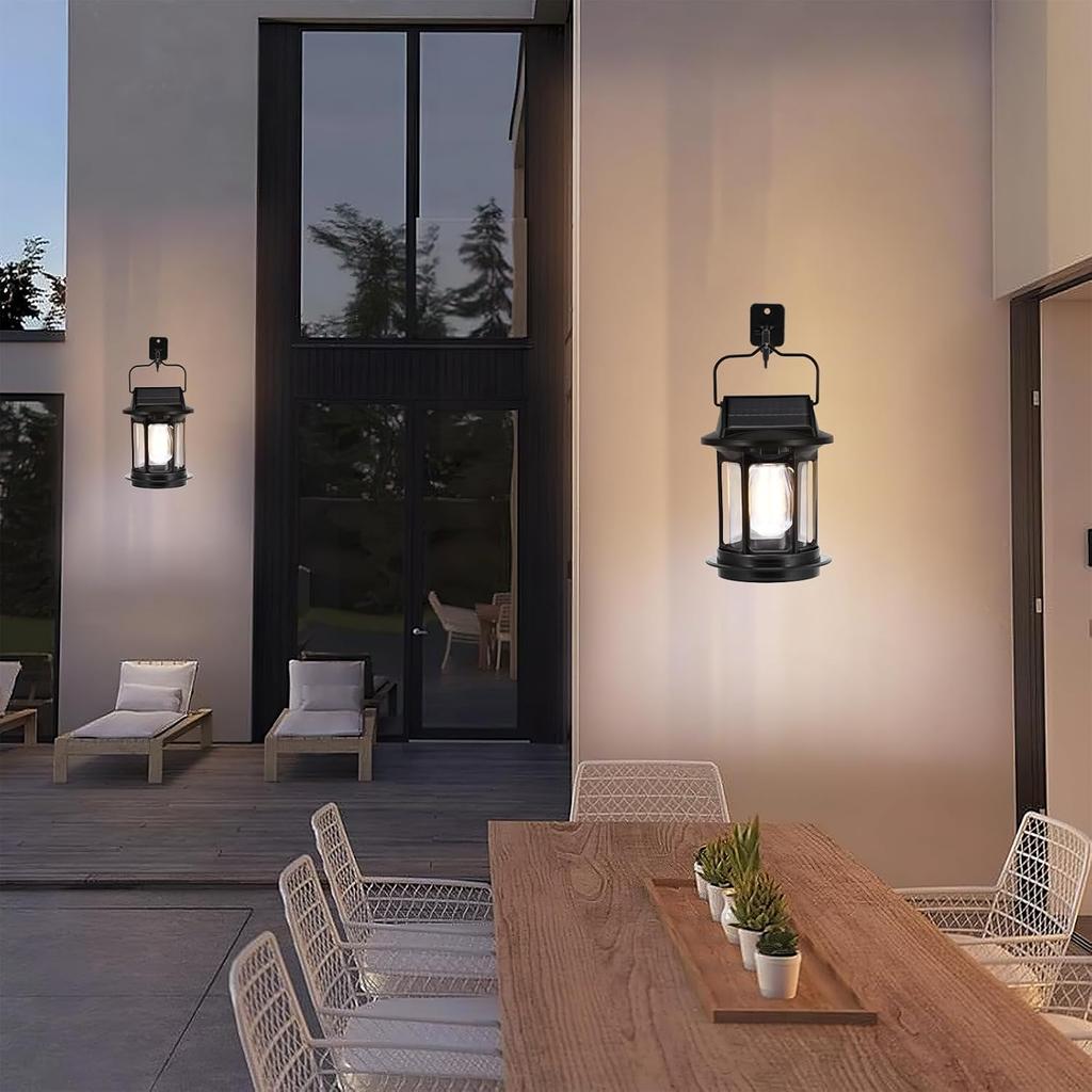Solar Security Lights Outdoor Motion Sensor, Waterproof Wall Mount and Hanging Solar Lights Outddor with 4 Modes, Garden Front Door Security Lights