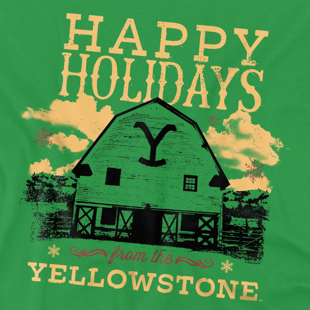 Yellowstone Mens Happy Holidays Christmas T-Shirt