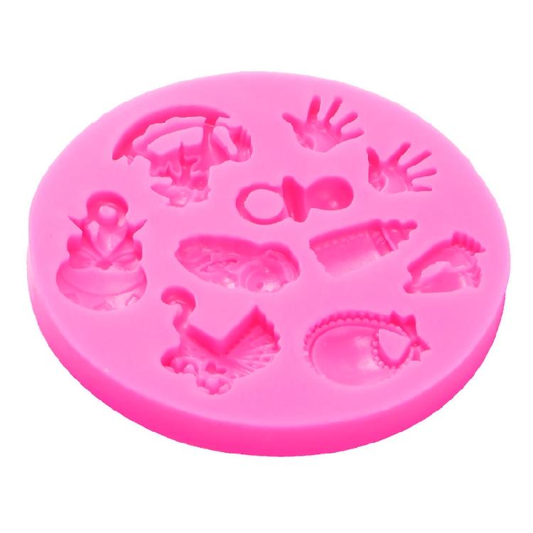 Tema Chá de Bebê Mini Bolo Molde de Fondant Conjunto de Moldes de Silicone para Doces Bolo de Doce