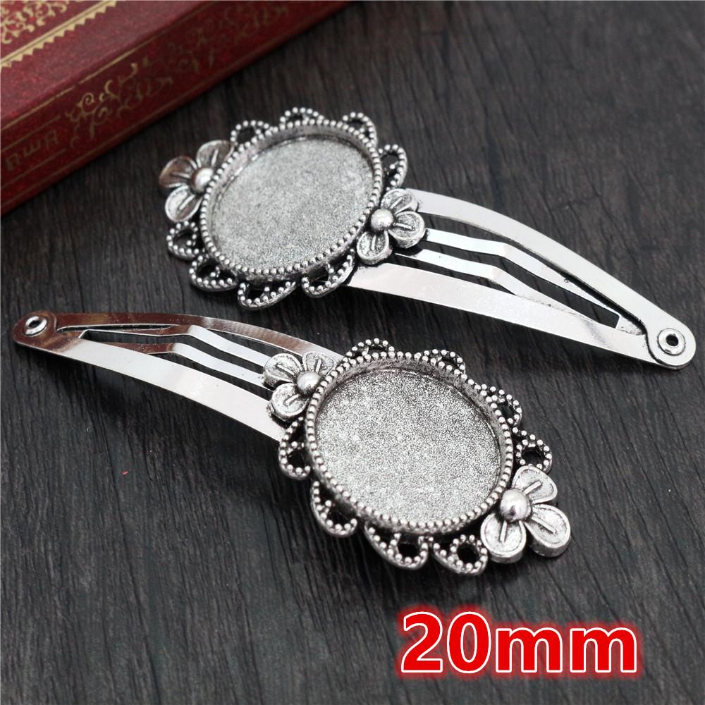 5pcs 20mm 18mm 18x25mm Inner Size Round/Oval Copper Material Hairpin Hair Clips Hairpin Base Setting Cabochon Cameo 
