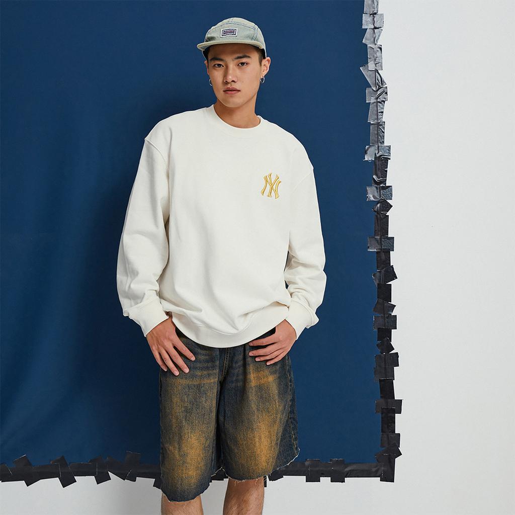 New MLB SS24 Sweatshirt Unisex Cream 3AMTQ0141-50CRS