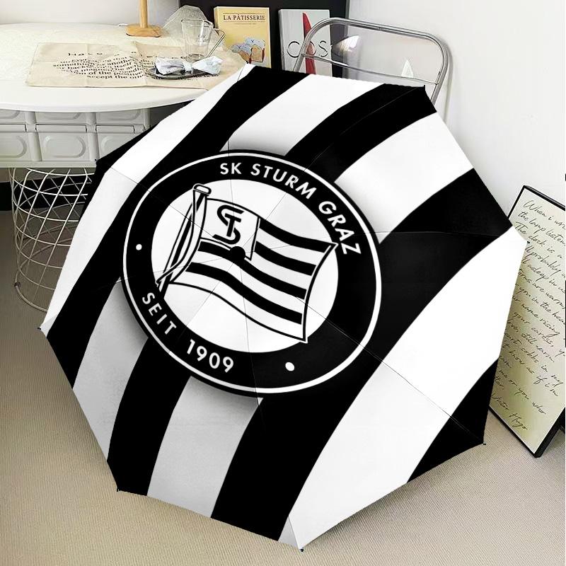 1PC Sturm Graz Crest Emblem Printed Umbrella Folding umbrella, automatic umbrella 8-Frame for Travel, camping Fan gifts Christmas Gifts