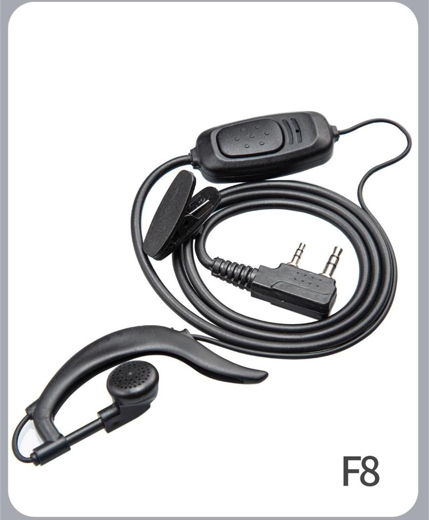 F8 Noise Cancelling Walkie Talkie Earpiece with Mic Compatible with Baofeng 888S UV-K5 K6 8800 8600