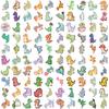 100PCS Cute Cartoon Short Legged Dinosaur Sticker Harajuku Suitcase Home Decorated DIY Scrapbook Coffee PVC Classic Sticker
