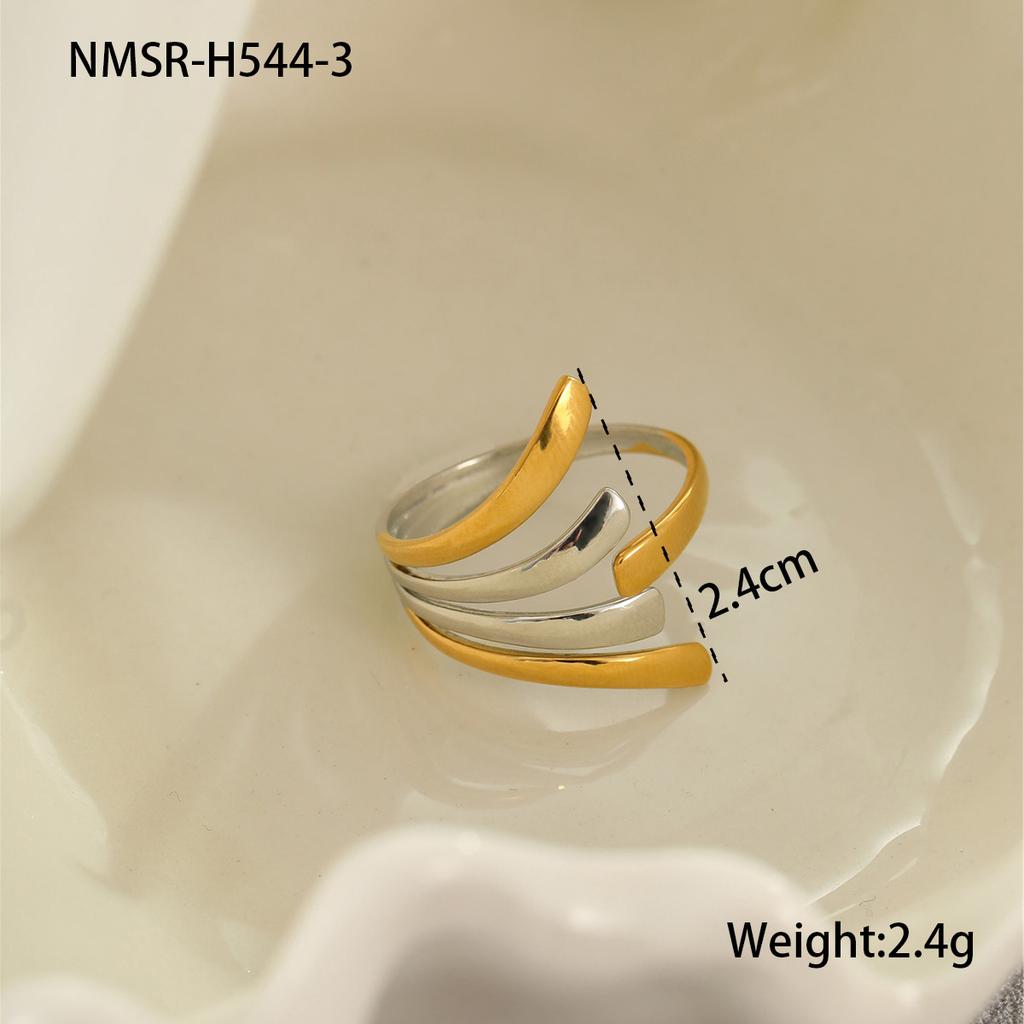 GEMCHIC Women's Geometric Irregular Stainless Steel Rings Gold Plated Fashion Statement Jewelry