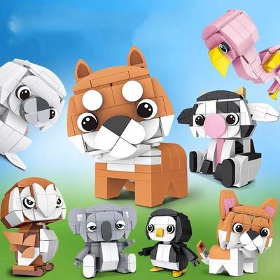 Stavebnice řady zvířat Shiba Inu Koala Tučňák Lachtan Mini Zvířátko Sestava Kostky Kreativní dekorace Dětské kutilské hračky