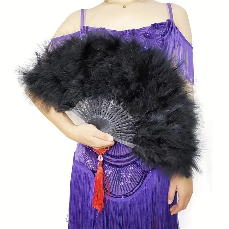 Składany wachlarz z piór, ręczny wachlarz wróżki, taniec wróżki, dekoracja na przyjęcie weselne, na Nowy Rok, prezent urodzinowy, artykuły