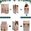 20Pcs Christmas Candy Boxes Bags Kraft Paper House Shape Gift Box Party Decor Portable Christmas Tree Pendant Christmas Eve Gift