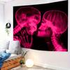 VIKAMA Dark Romantic Tapestry Pink Skull XRay Kissing Design Living Room Music Corner Gothic Style Decorative Home Decor