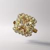 Stylish Gold-Plated Champagne Diamond Women's Ring - European & American Statement Jewelry