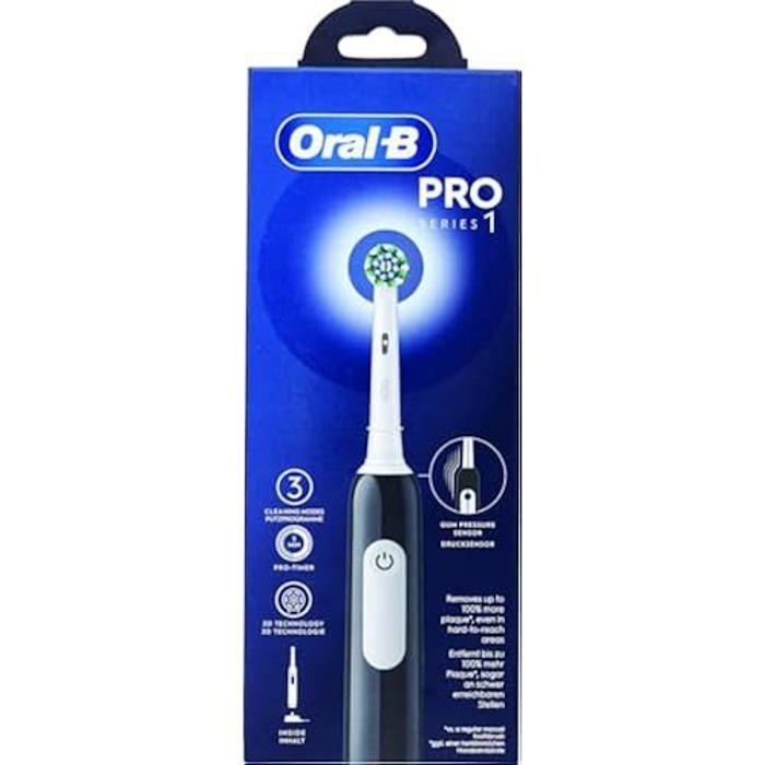 Brosse à dents électrique - ORAL-B - Pro 1 Cross Action - Noir - Portable - Douce