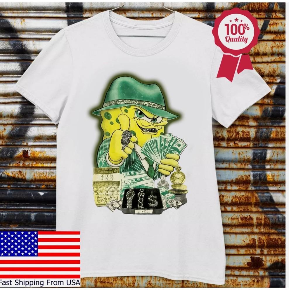 

HOT Gangster SpongeBob Shirt Made In USA Vintage Retro T-shirt Unisex T-Shirt XL