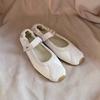 2025 Early Spring New Versatile Round Head Soft Sole Velcro Flat Mary Jane Women's Casual Ballet Shoes Single Shoes