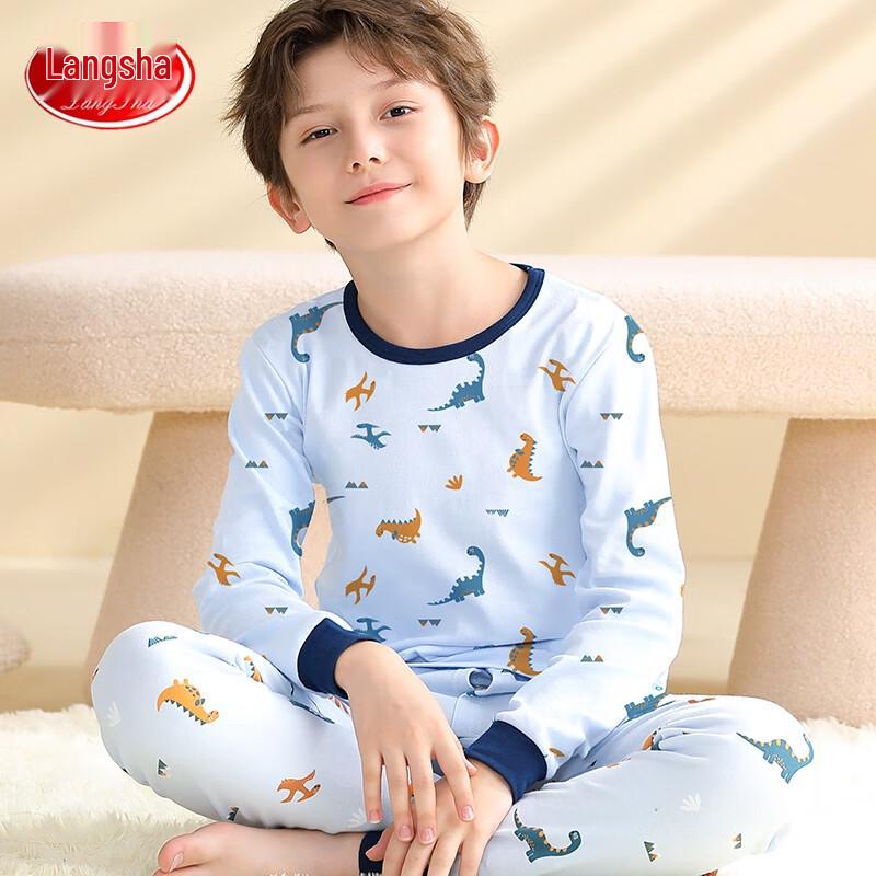 LANGSHA Boys' Pure Cotton Thermal Underwear Set