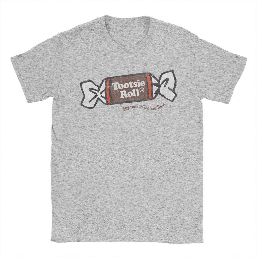 Tootsie Roll Retro Sketched Wrapper Candy T Shirts Men Vintage T-Shirt O Neck  Tee Shirt Short Sleeve Clothing Plus Size