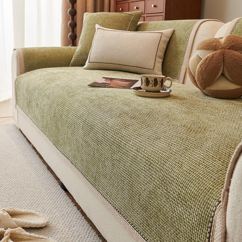 Breathable Sofa Cover Skin Friendly Comfortable Thickened Edge Wrapped Sofa Cushion Cover Anti Slip Suitable for All Seasons