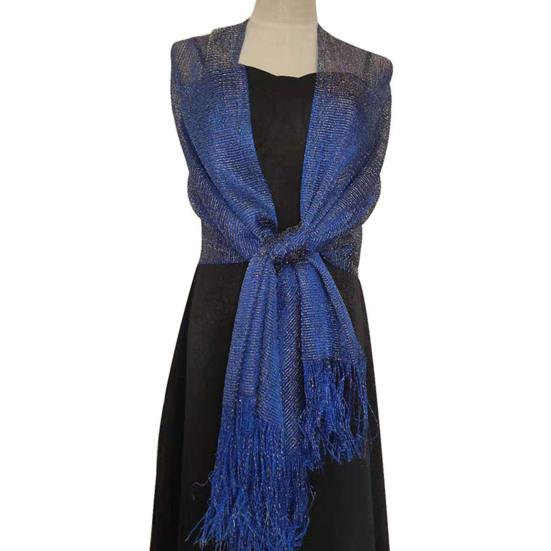Elegant Bride Shawl Ultralight Pure Color Tassels Decor Evening Shawl for Female